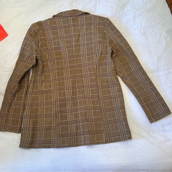 Liverpool LA Brown and Tan Checkered Blazer Medium - Picture 3 of 4